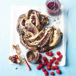 Raspberry, chocolate & hazelnut breakfast bread