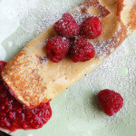 Vanilla Crepes with Warm Raspberry Compote